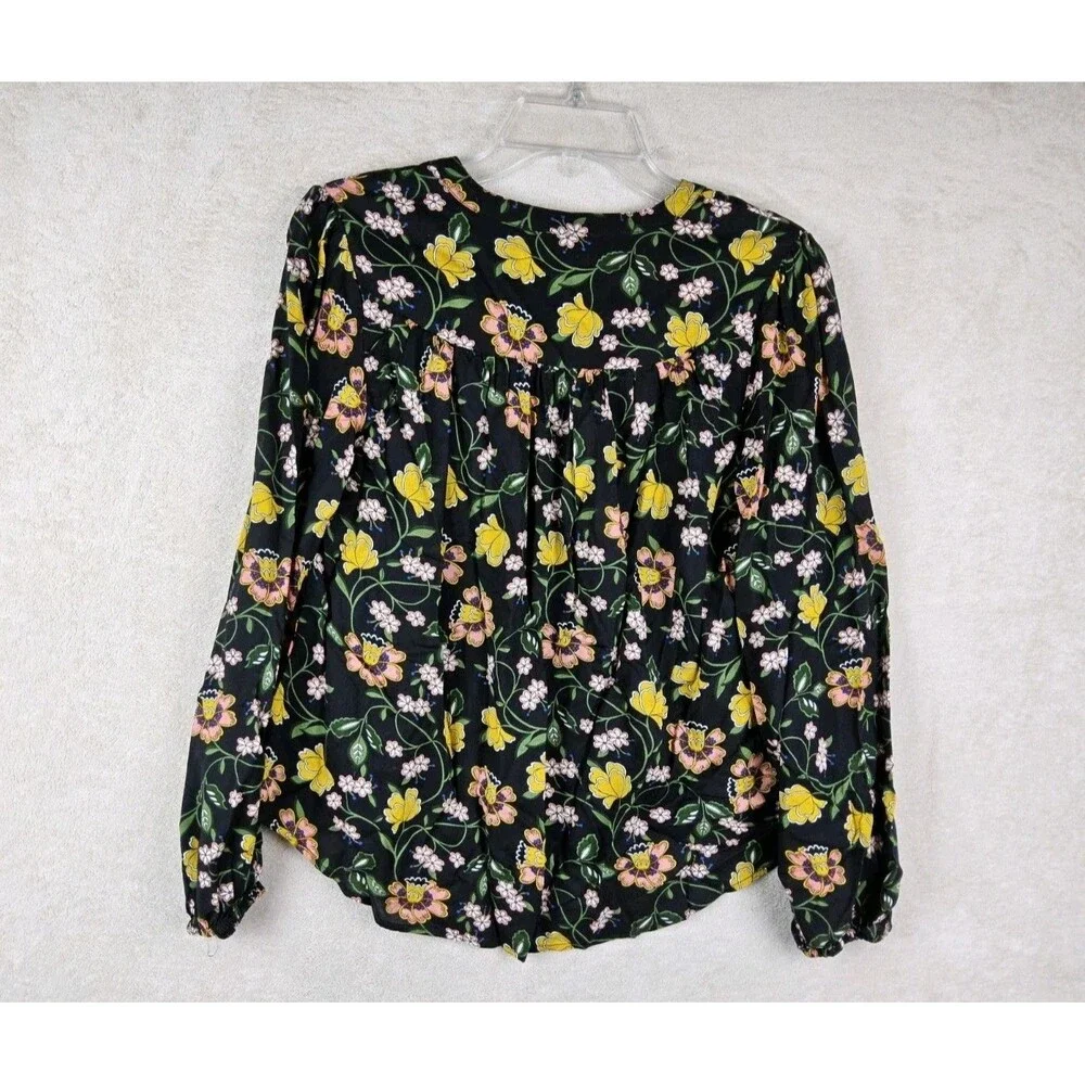 Philosophy Women's Long Sleeve Boho Tie Neck Blouse Top Size XS
